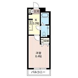 パークテラス立川 1Kの間取図画像