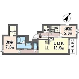 Kahuna lea II 2LDKの間取図画像