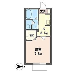 カーサ・グランシャリオ 1Kの間取図画像
