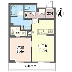 ラパン リュネール 1LDKの間取図画像