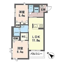 ルミエール浦和美園 2LDKの間取図画像