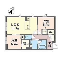 テレノ・エレヴァド 2LDKの間取図画像