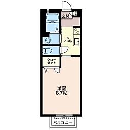 フルエクセル2 1Kの間取図画像