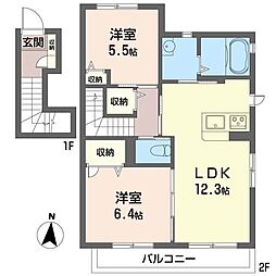 コパン 2LDKの間取図画像