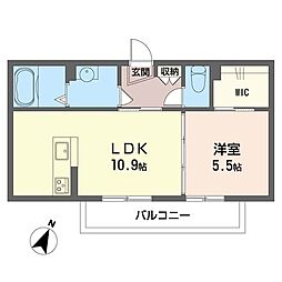 メゾン・ブランカ 1LDKの間取図画像