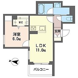 カーサ コローレ 1LDKの間取図画像