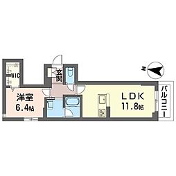 カーサ コローレ 1LDKの間取図画像