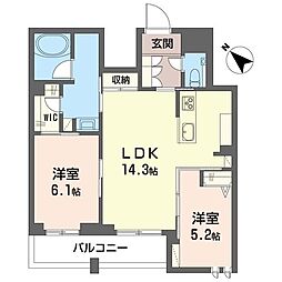 シャーメゾン ハレ 2LDKの間取図画像
