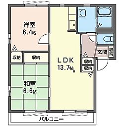 ディアコートA 2LDKの間取図画像