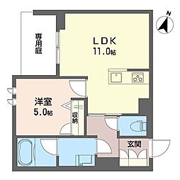 ルクセール タカバ 1LDKの間取図画像