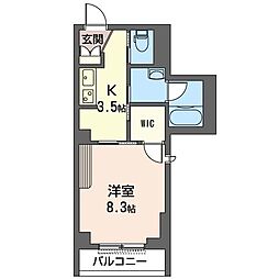 wisteriacourt 1Kの間取図画像