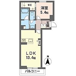 ソラールガーデン 1LDKの間取図画像