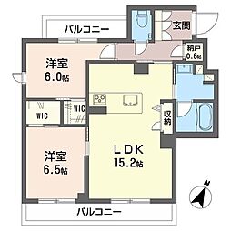 アルエットII 2LDKの間取図画像
