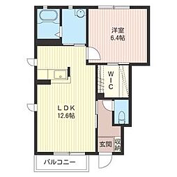 ケイズリンク美原C 1LDKの間取図画像