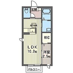 ラヴィ・コンフォルテ 1LDKの間取図画像