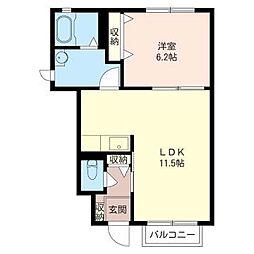 プレミールA 1LDKの間取図画像