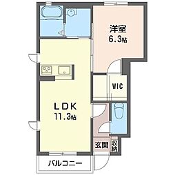 エルブボアA 1LDKの間取図画像