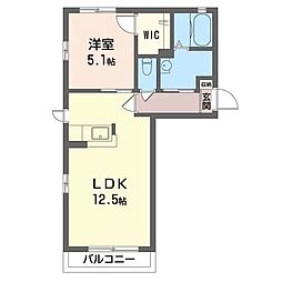 ロコ・カネッサD 1LDKの間取図画像