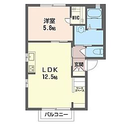 グランシード藤本C 1LDKの間取図画像