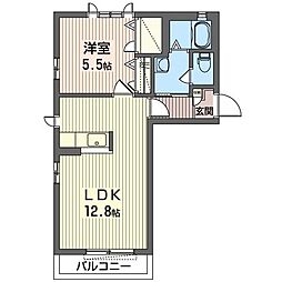 オークスA 1LDKの間取図画像