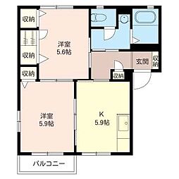 グランパルクD 2Kの間取図画像