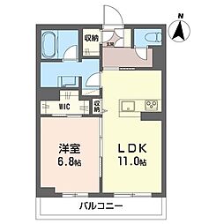 グランツ泉が丘 1LDKの間取図画像