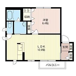 ヴィオランジェA 1LDKの間取図画像