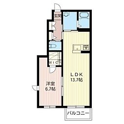 アークガーデン睦町1 1LDKの間取図画像