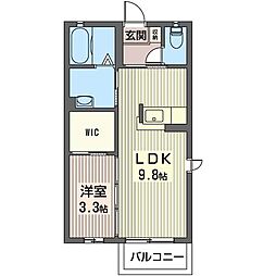 シャーメゾン山本 1LDKの間取図画像