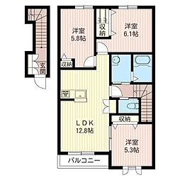 コンフォートアルブル 3LDKの間取図画像