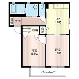 アネーロL 2Kの間取図画像