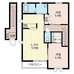 レジデンスユーロフィアット 2LDKの間取図画像
