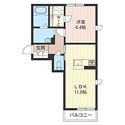 ジェム・ヴィオーラC 1LDKの間取図画像