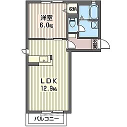 花の音壱番館 1LDKの間取図画像