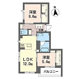 メゾン ド ヴィクス 2LDKの間取図画像