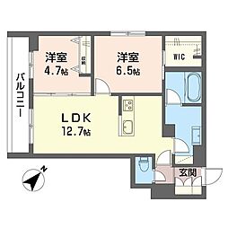 エクレート 2LDKの間取図画像