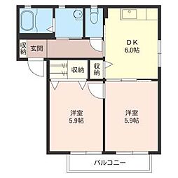 スバル6号館 2DKの間取図画像