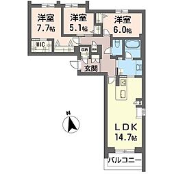 ハレ成田 3LDKの間取図画像