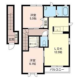 ボヌールA 2LDKの間取図画像