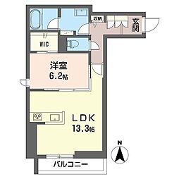 PSレジデンス八島町 1LDKの間取図画像