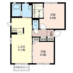 ルーンソレイユ 2LDKの間取図画像