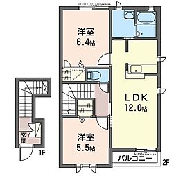 レジェンド・ヤマトJ 2LDKの間取図画像