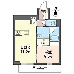 プリムローズ 1LDKの間取図画像