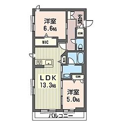 ル・オペラ 2LDKの間取図画像