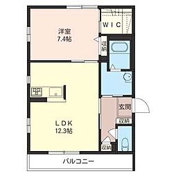 グリーンコート大宮B 1LDKの間取図画像