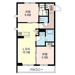 VillaEterna 2LDKの間取図画像