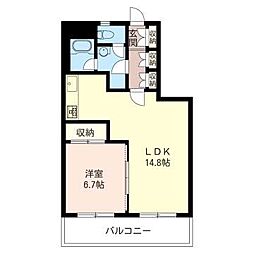 グレートメゾン東大成 1LDKの間取図画像