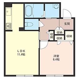 メゾンドユウ 1LDKの間取図画像