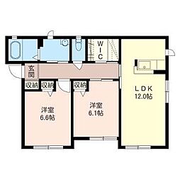 ベリエ湘南A 2LDKの間取図画像