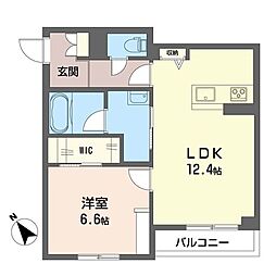 シャーメゾン茅ヶ崎円蔵 1LDKの間取図画像